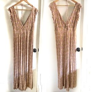 Anthropologie Matilda Jumpsuit Small Wide Leg Ruffle Hem Flutter Sleeve paisley